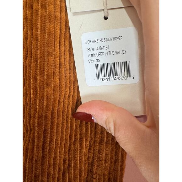 MOTHER Denim High Waist Study Hover Cord Jeans Size 25 Brown - Picture 5 of 6